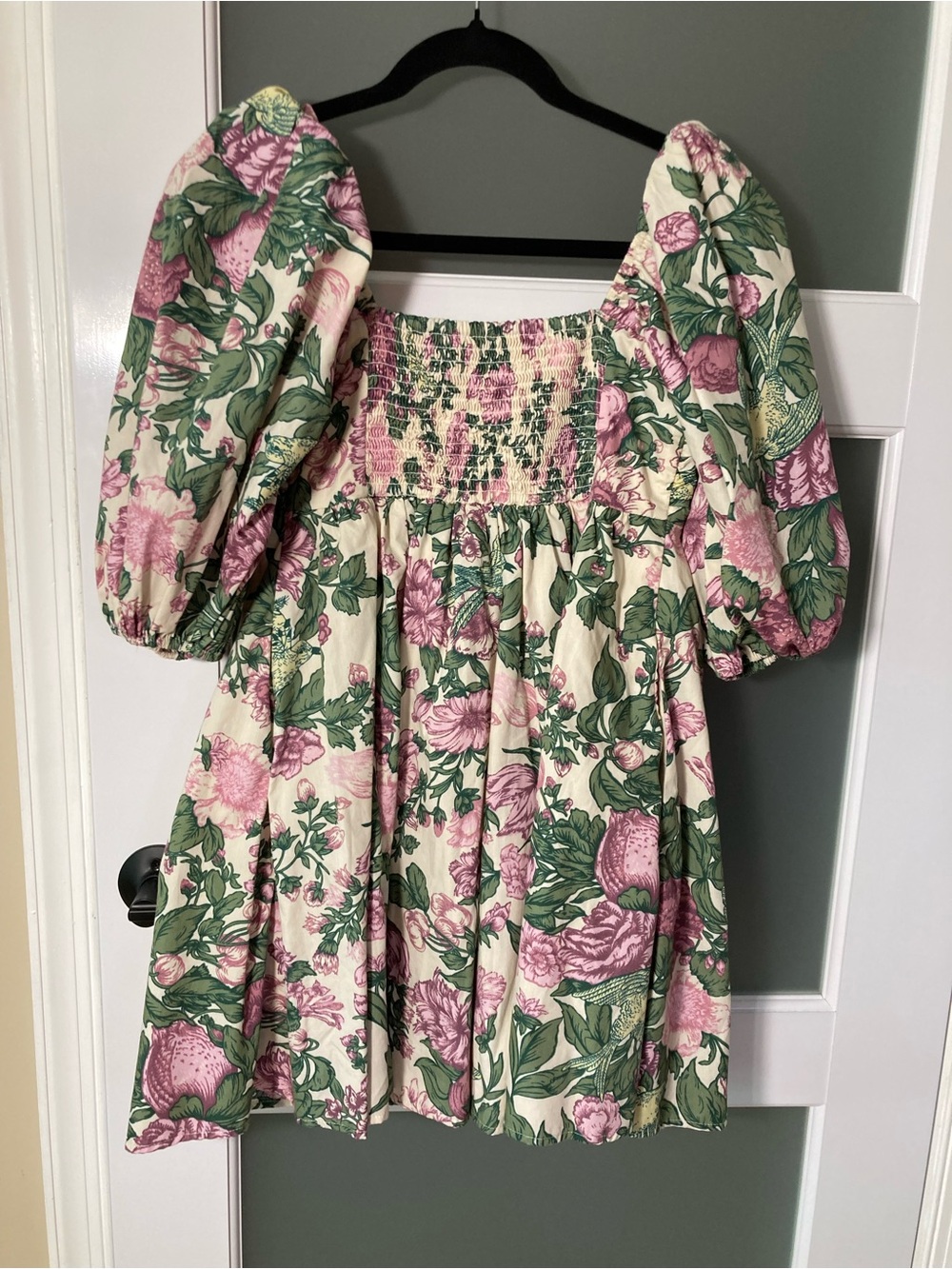 Abercrombie & Fitch Emerson mini dress puff sleeves in purple floral print - S - Picture 7 of 15